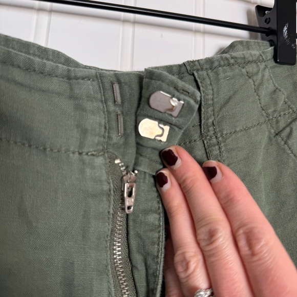 GAP Wide Leg Linen Cotton Blend Army Green High Rise Pants Women’s Size 4 - Picture 3 of 13